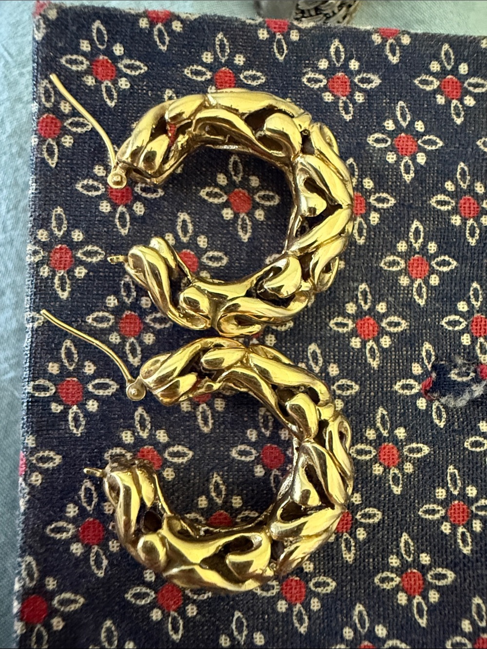 14K Italian Solid Yellow Gold Vintage Earrings Marked - Fine Estate Import